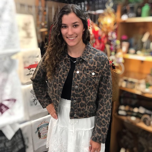 Leopard print Jean jacket - Picture 1 of 2